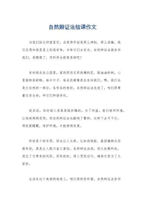 自然辩证法结课作文