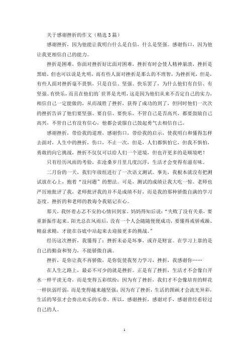 关于感谢挫折的作文(精选3篇最新)