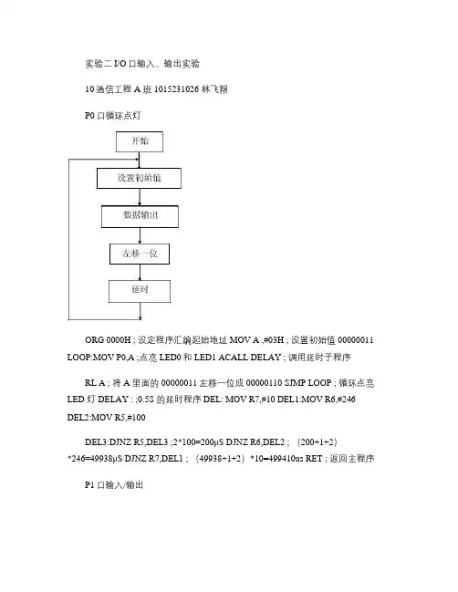 实验二I-O口输入输出实验.