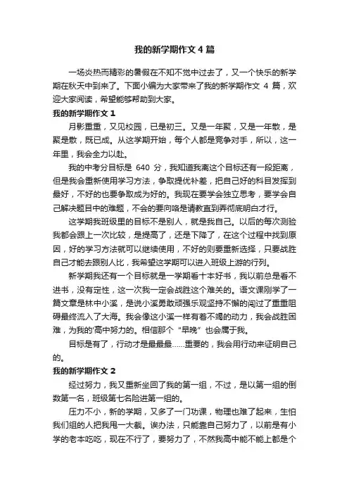 我的新学期作文4篇