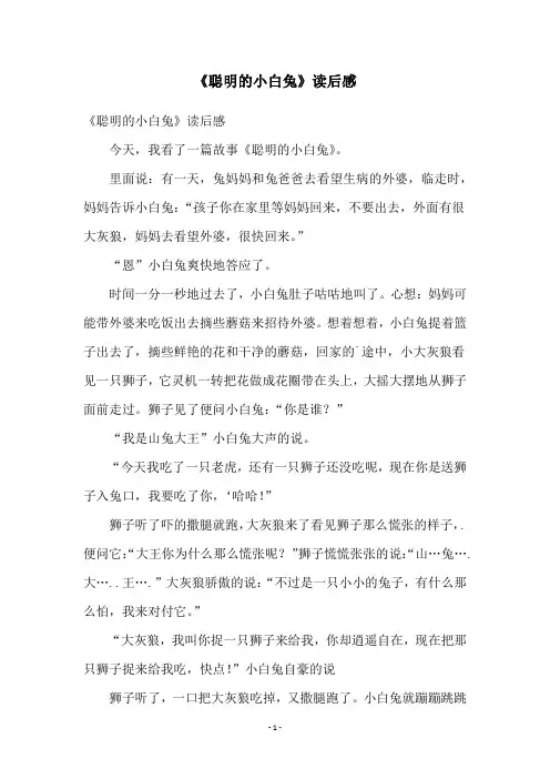 《聪明的小白兔》读后感