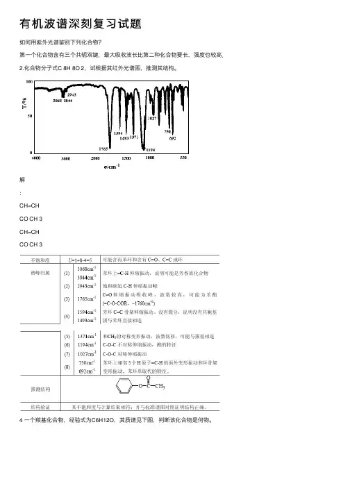 有机波谱深刻复习试题
