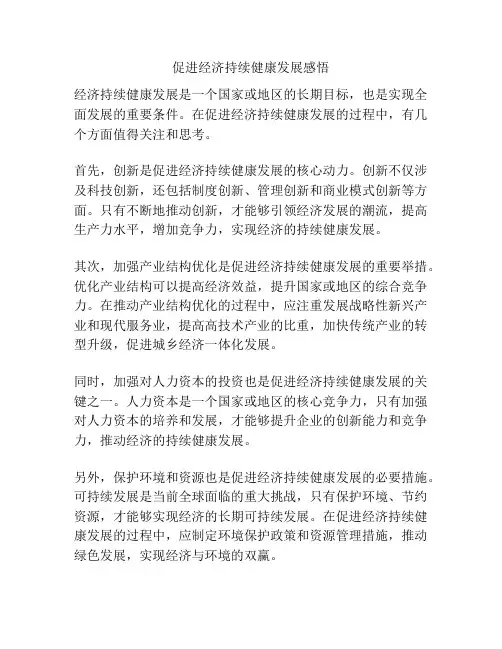 促进经济持续健康发展感悟