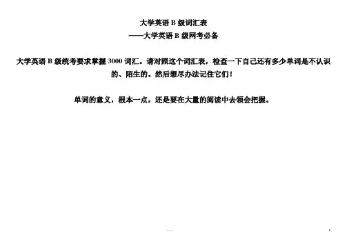 大学英语B级词汇表