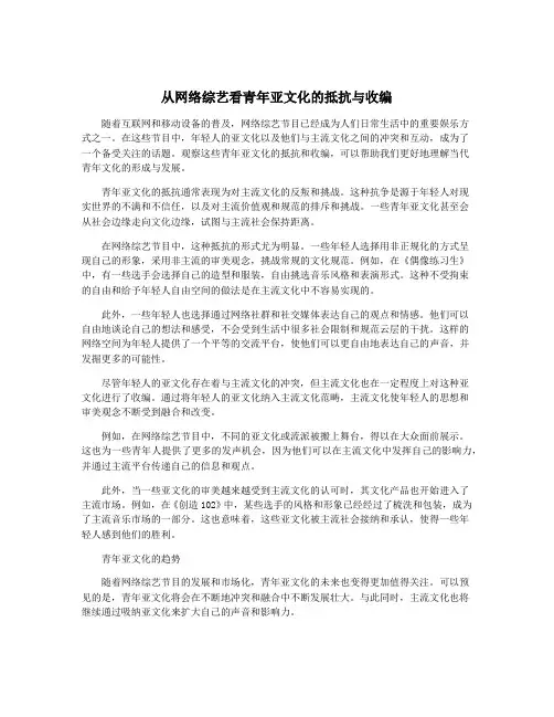 从网络综艺看青年亚文化的抵抗与收编