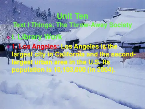 Unit Ten Things The Throw-Away Society