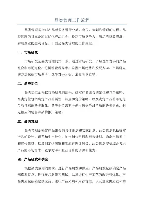 品类管理工作流程