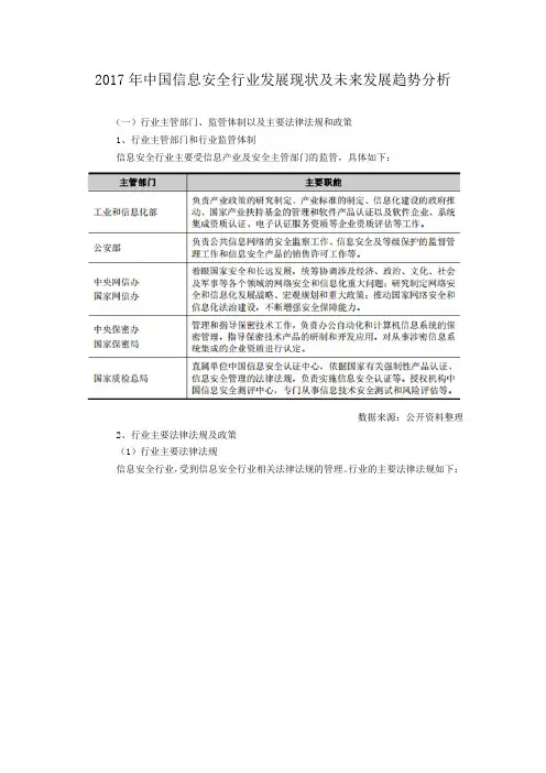 2017年中国信息安全行业发展现状及未来发展趋势分析