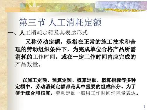 土木工程概预算——第三章第三节人工消耗定额
