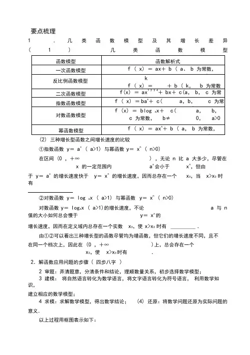 函数模型及其应用复习讲义