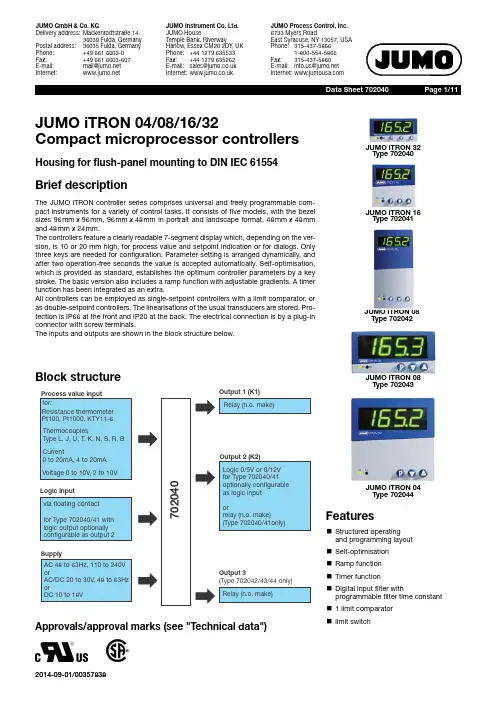 JUMO 温度传感器说明书