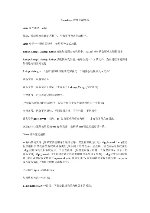 Linuxlinux硬件驱动架构