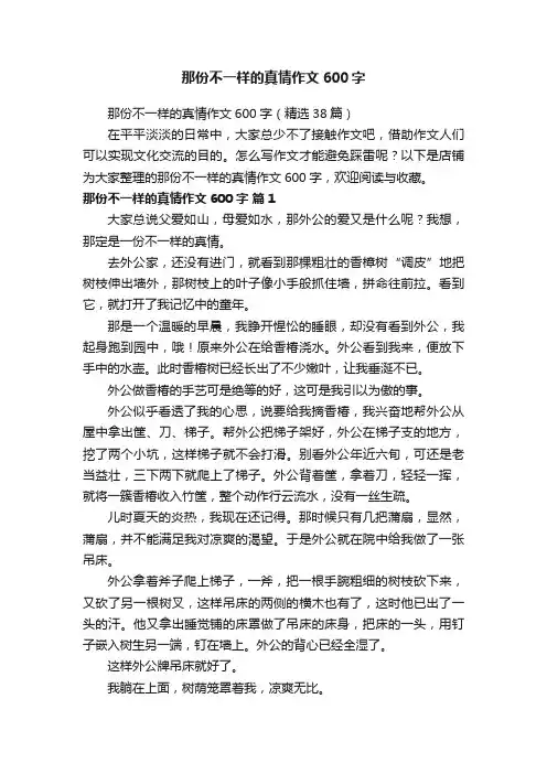 那份不一样的真情作文600字