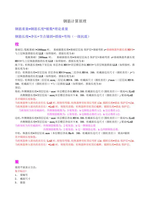 钢筋计算原理与平法计算手册