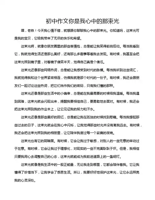 初中作文你是我心中的那束光