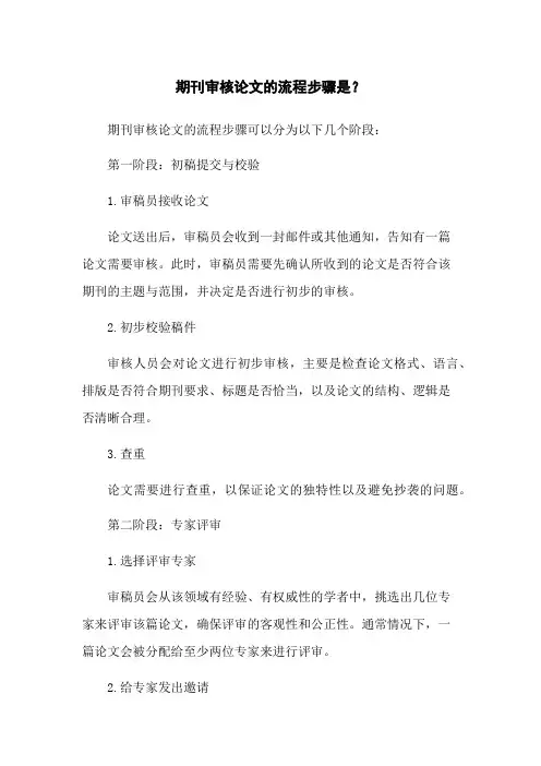 期刊审核论文的流程步骤是？