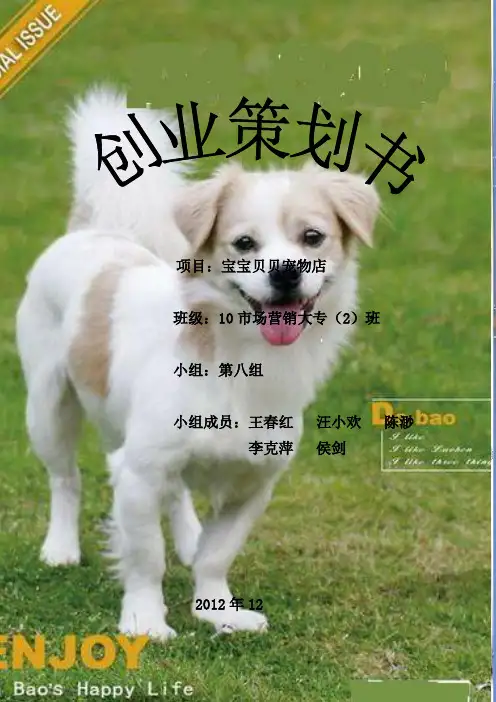 “宠物店”创业计划书