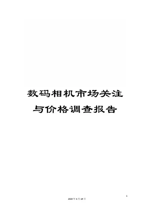 数码相机市场关注与价格调查报告