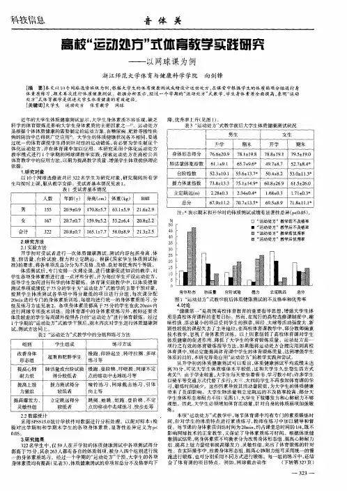 高校“运动处方”式体育教学实践研究——以网球课为例