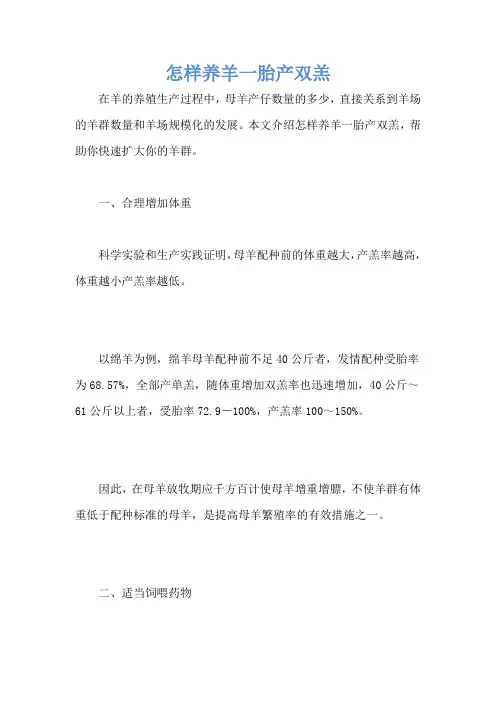 怎样养羊一胎产双羔