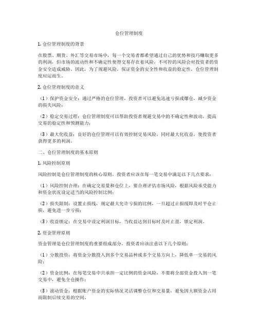 仓位管理制度