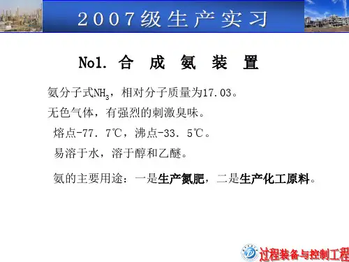 合成氨装置介绍讲解