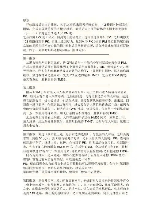 口袋怪兽红宝石攻略