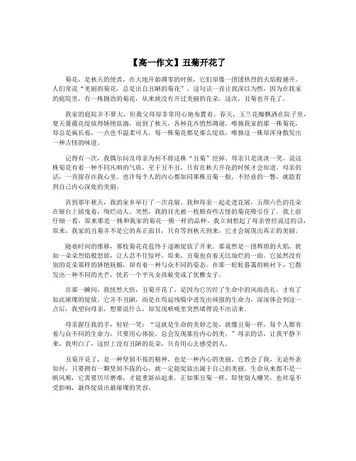 【高一作文】丑菊开花了