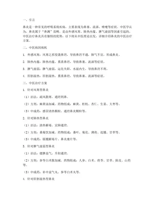 鼻炎的中医治疗方案
