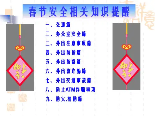 春节安全教育PPT