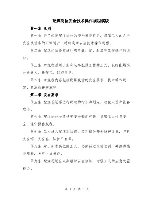配煤岗位安全技术操作规程模版