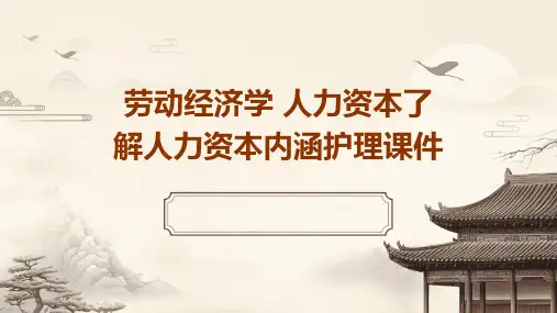劳动经济学 人力资本了解人力资本内涵护理课件