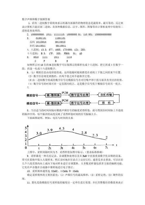 数字声频和数字视频答案