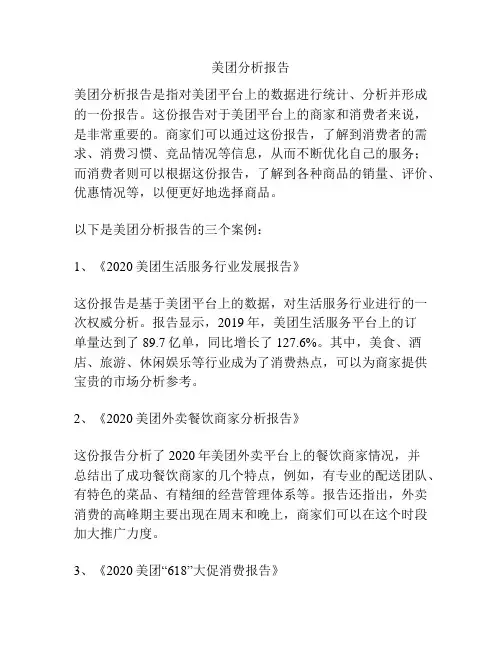 美团分析报告