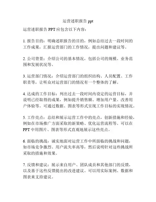 运营述职报告ppt