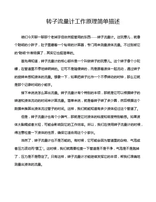 转子流量计工作原理简单描述