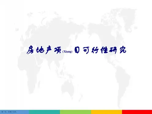 房地产项目可行性研究项目汇报借鉴范文ppt