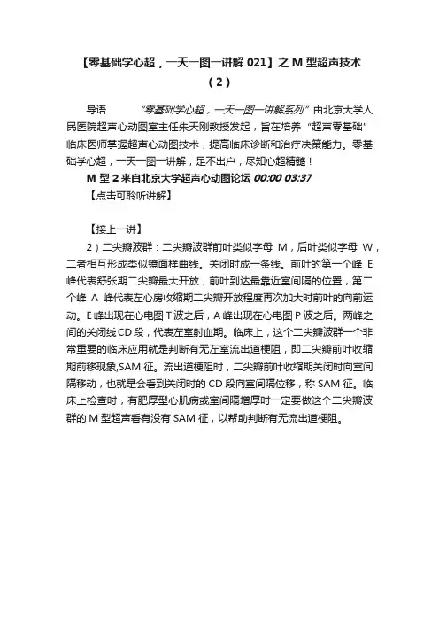 【零基础学心超，一天一图一讲解021】之M型超声技术（2）