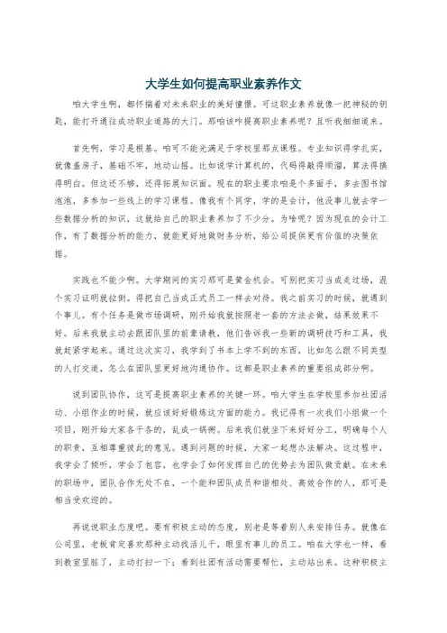 大学生如何提高职业素养作文