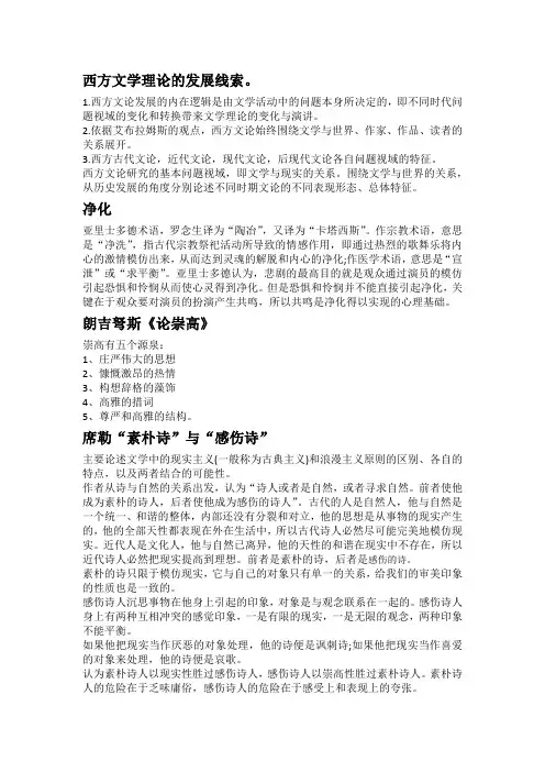 西方文学理论的发展线索