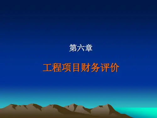 工程经济学第6章工程项目财务评价