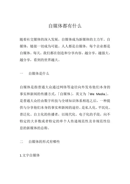 自媒体都有什么