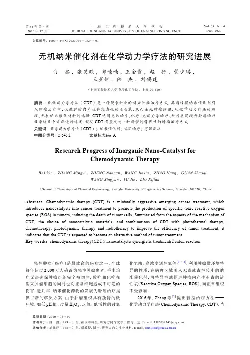 无机纳米催化剂在化学动力学疗法的研究进展