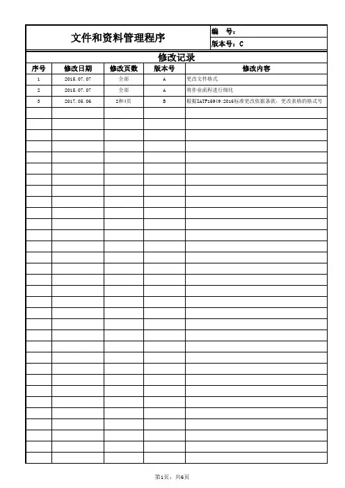 IATF16949文件和资料管理程序