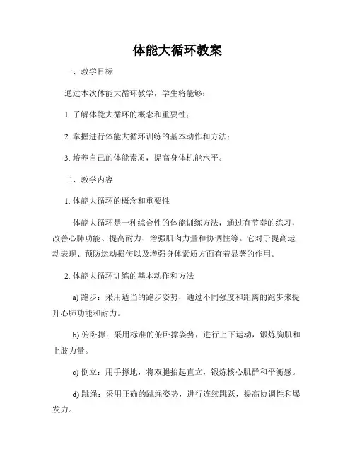 体能大循环教案