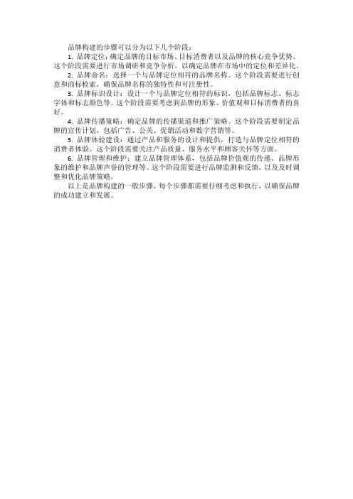品牌构建的步骤