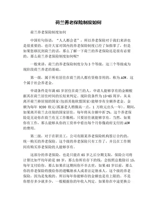 荷兰养老保险制度如何