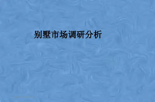 别墅市场调研分析