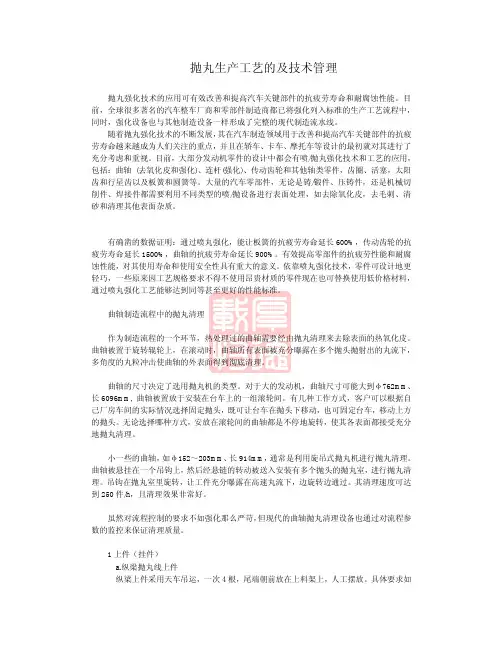 抛丸技术及工艺管理