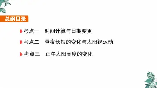 [人教版]高中地理教材《地球的运动》PPT(完整版)